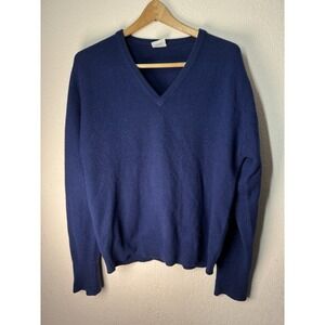 Vintage St Michael Cashmere Sweater Navy Blue Men's 40"‎ Made in Britain Rare